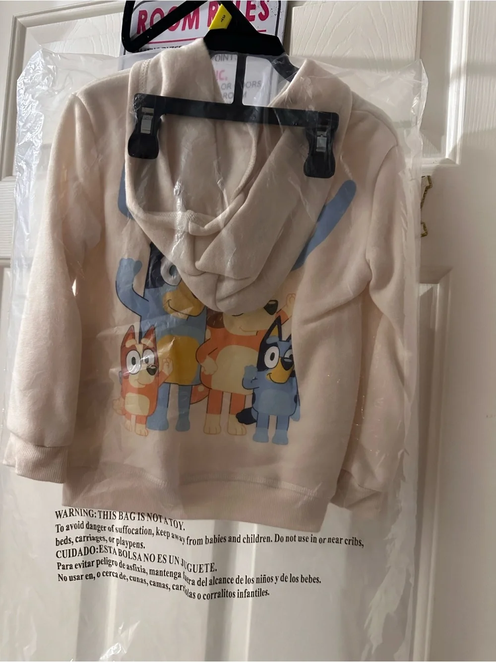 Kids Bluey Cream Hoodie & Jogger Pajama Set